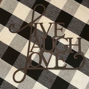 Live laugh love metal wall hanging
